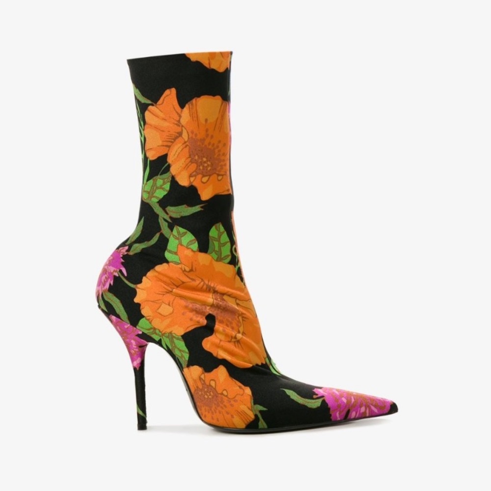 ✖️SOLD✖️ Auth BALENCIAGA floral knife boots - Picture 1 of 13